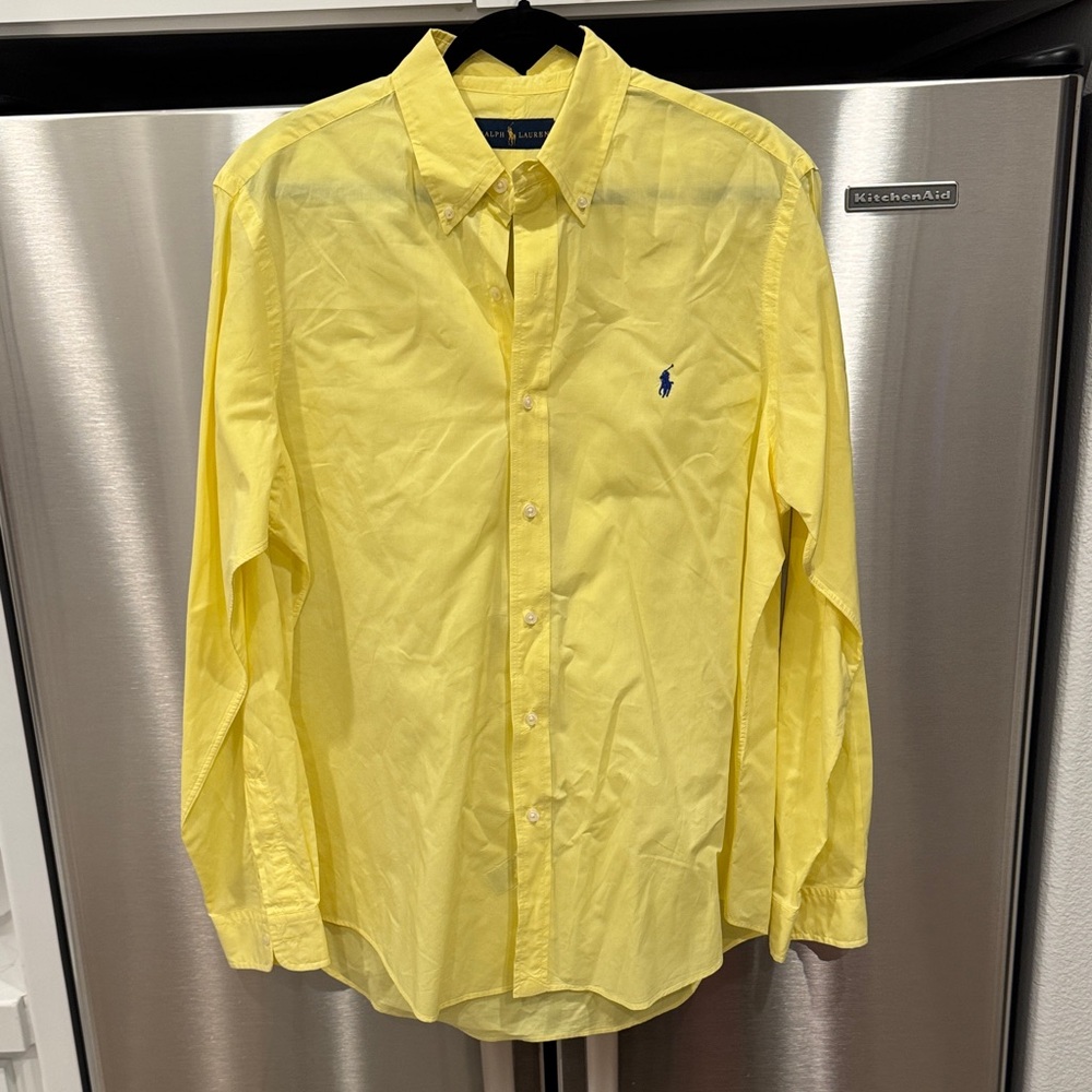 Polo by Ralph Lauren Men's Yellow Button Down Shirt